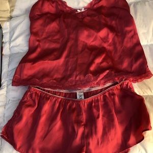 Silk shorts and tank top pajama set